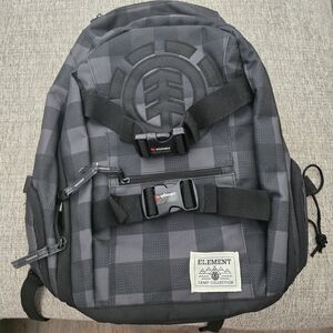 Element Black & Gray Check Men’s Backpack with Front Straps